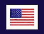 america and blue/white mat frame print
